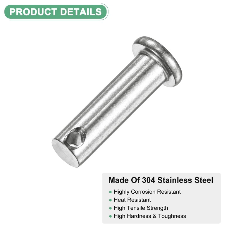 M METERXITY 10-Pack Single Hole Clevis Pins, M8 x 30mm