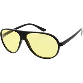 zeroUV 70s Retro Aviator Sunglasses for Men and Women, Vintage UV400 Blue Blocker Glasses 61mm (Black/Yellow)