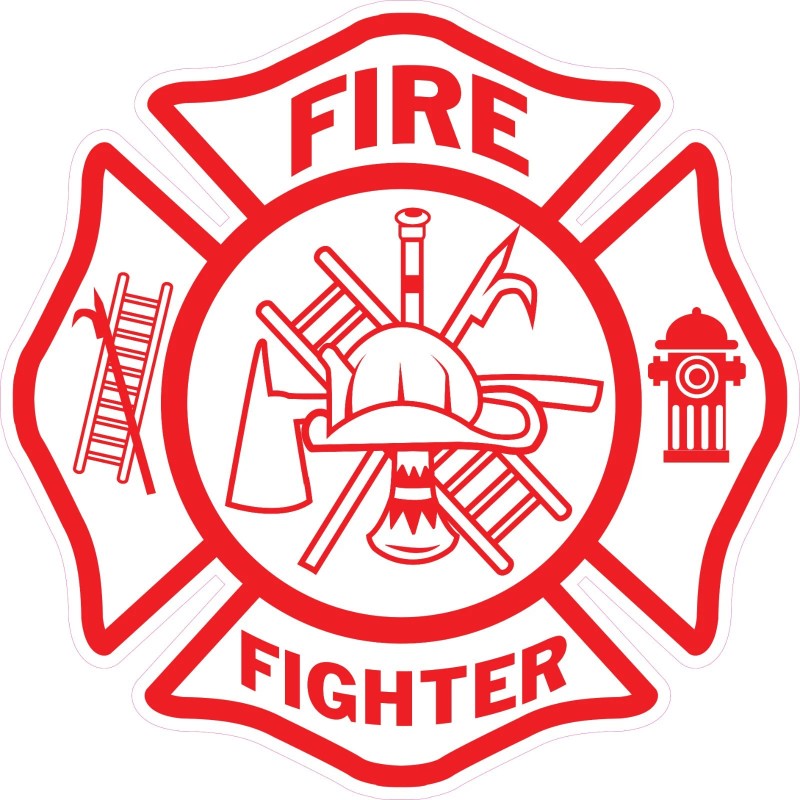 Awareness Vinyl White Red Reflective Firefighter Fire Dept Maltese Cross