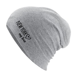 Huuraa Beanie New York My Love Gift New York Gift Idea, heather grey, Unit size