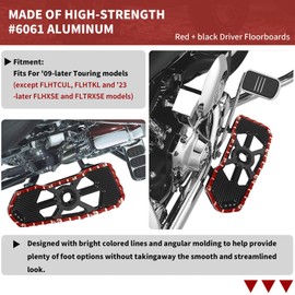 VPZMT Front Floor Boards Fits for 2009-2023 Harley Touring/Road King/Road Glide/Street Glide/Electra Glide/CVO Tri Glide (RED）