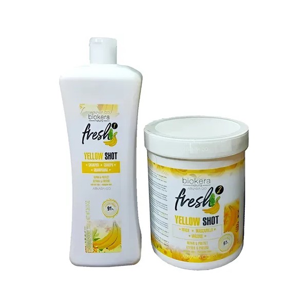 Salerm Biokera Yellow Shampoo + Mascarilla 1lt C/u + Reg