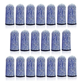 MiJunHD Cut Resistant Finger Cot,20 Pcs Reusable Finger Protector Breathable Anti Cutting Non Slip Finger Sleeve Protection Cot for Work,Garden,Kitchen,Sculpture (Blue)