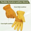Velway Leather Thick Gardening Gloves - Tough Thorn Proof Reinforced
