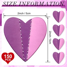 Geyoga 150 Pcs Heart Wall Decorations 3D Heart Wall Stickers, 2 x 2 Inch for Bedroom Window Wedding Anniversary Party Car Office Room Home(Pink)