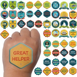 Rewards for Kids Temporary Tattoos - Fun Positive Reinfocement - Good Behavior Stickers for Kids - Encourage Good Habits with Our Responsibility Reward Chart for Kids - Safe Reward Stickers for Kids