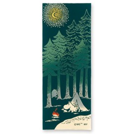 Miyamoto-towel 51014 Miyamoto Tenugui, Pused-dyed Tenugui, Moomin, Snufkin & Camping, Green, Approx. 13.0 x 35.4 inches (33 x 90 cm)
