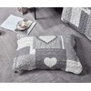 Brilliant Sunshine Grey Heart Love Patchwork, 3-Piece Quilt Set, Reversible