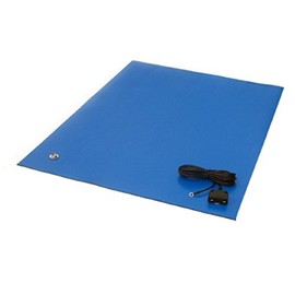 StaticTek MT2500 Blue ESD Anti-Static Desk Mats, 2 Layer Rubber Conductive Mat with Grounding Hardware for Soldering Electronics in ESD Safe Work Station, 2x3 Ft Precut Table Mats | TT_MTLP2436B