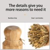 Natural Sisal Dish Washing Brush Bamboo Round Scrub Brush Pots