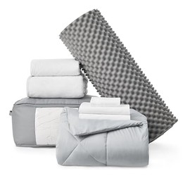 DormCo Basic Necessities - Twin XL College Bedding Package - Glacier Gray Color Set