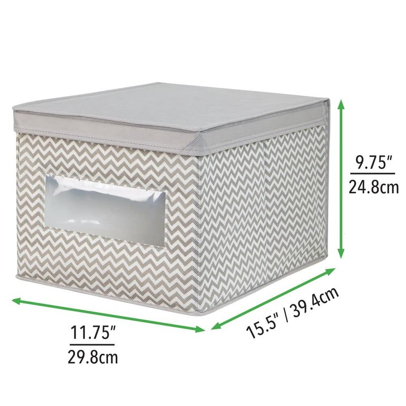 mDesign Fabric Basket with Lid - The Ideal Fabric Storage