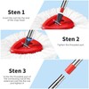 4-Section Spin Mop Replacement Handle，2.5-to-5 Foot Mop Stick Compatible with