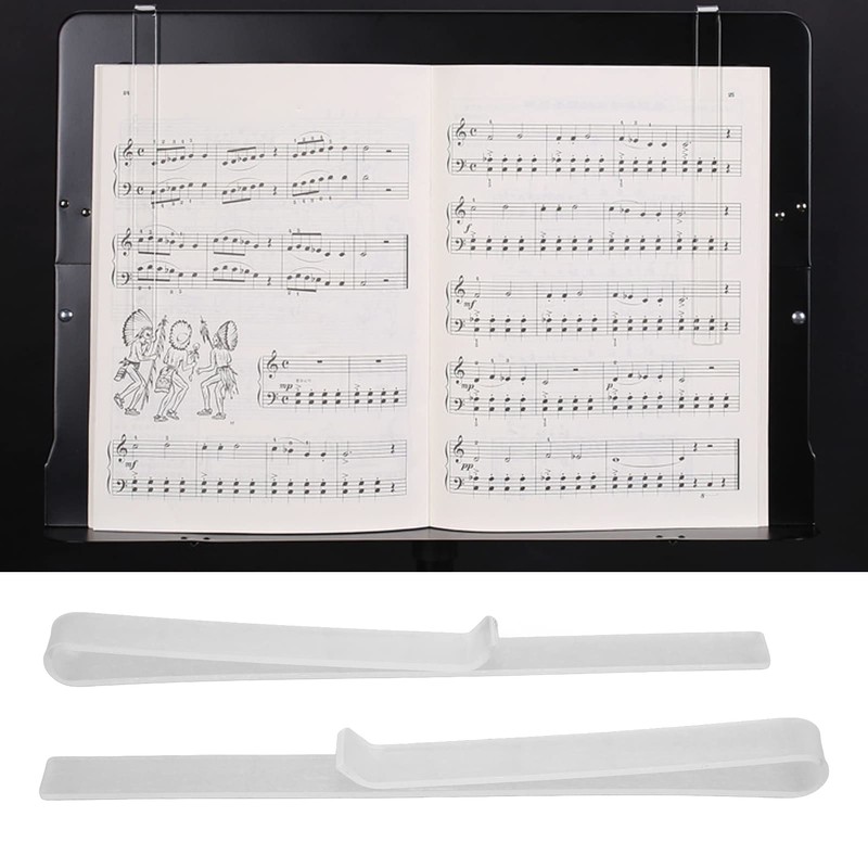 Music clip, windproof music stand, side holder, 1 pair, transparent
