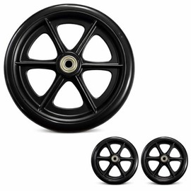 Llantas Delanteras para Silla de Ruedas 8X1 Pulgadas, Refacción, Color Negro, 2 piezas