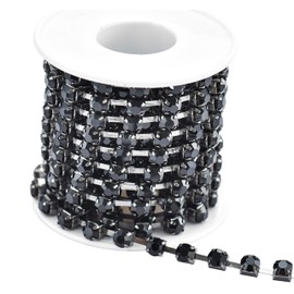 KAOYOO 5 Yards 6MM Crystal Rhinestone Close Chain Trim for Sewing Crafts,DIY Decoration