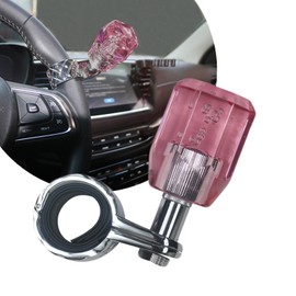 EOHMAK Car Steering Wheel Spinner Knob Acrylic Crystal Steering Wheel Booster Ball Car Power Handle Spinner Knobs Steering Wheel Aid Spinners for Cars Tractors Trucks Car Accessories(Pink)