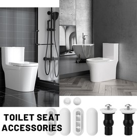 JEYORZY 12 Pieces Toilet Seat Cover Buffer Toilet Seat Puff Pad Plugs, and 2 Rubber Expansion Screws, Toilet Seat Accessories, Toilet Seat Fasteners, for Toilet Seat Spacers for Toilet Seat Bumper