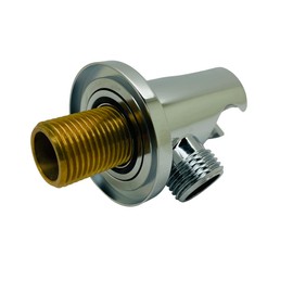 Wall Connection Elbow with Shower Holder Holder, Chrome, 1/2 Inch, Wall Connection with Shower Head Holder, Hose Connection with Wall Shower Holder, Wall Connection Shower for Hand Shower in Chrome