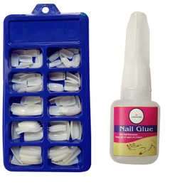 CartKing Artificial Reusable Nails Set With Glue(Small), Extreme Upper Arch For a Dramatic Look, Empress Curve, Perfect For Nails Extension -100 Nails