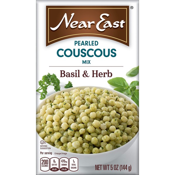 Near East Basil & Herb Pearled Couscous, 5-Ounce (Pack of 6)