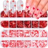 24Grid Heart Nail Art Glitter Valentine's Day Nail Art Flakes