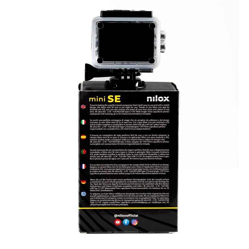 Nilox Action Cam Mini-SE, 4k WiFi Action Camera with 4K/30fps
