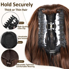 VCAY Ponytail Extension, 12 Inch Pony Tails Hair Extensions, Hold Securely,Tangle-Free,Wavy Natural Looking Synthetic Claw Clip Ponytail Extension for Daily Use