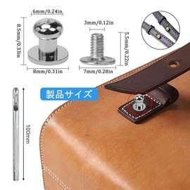 WETARENDA GIBOSHI Screw Type, Set of 80, 4 Colors, Gold, Silver, Black, Copper Leather, Craft Rivets, Screw Type, For Leather, Studs, Joints, Buckles, Fasteners, Crafts, Parts