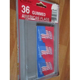 Eureka Vintage Eureka 36 pc Gummed American Flags Made in the USA NOS