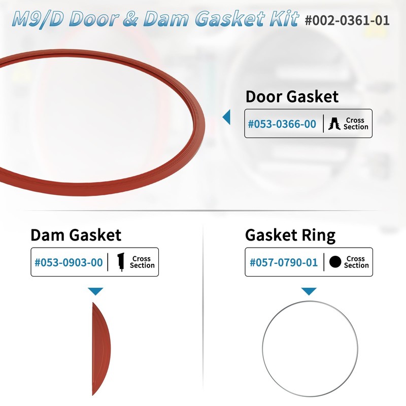 M9 Door Gasket Kit for Midmark M9 M9D Ultraclave Steam