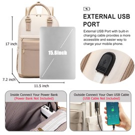 Laptop Backpack for Women 15.6 Inch Laptop Bag Fashion Backpacks Stylish Teacher Nurse Travel Bags Purse Daypacks for Work