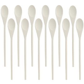 BELLE VOUS Pack of 12 Wooden Cooking Spoons, 3.9 x 30.2 cm, Natural Non-Stick Cooking Spoons, Wooden Set, Multi-Purpose Wooden Spoon Set, Mixing Spoon Wood for Cooking, Mixing, Baking & Dolls