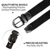 Braided Stretch Elastic Web Belt Pin Oval Black/Nickel Buckle Leather