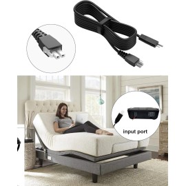 Tempurpedic, Ergo, Extend, Sealy Ease or Ease 2.0 and Serta Adjustable Bed Base Input Power Cord Replacement Tempurpedic Power Prong 5ft 29V