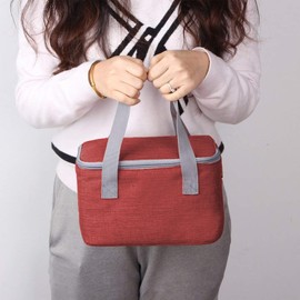 YUMINGUHC 6 Can/4L Lunch Bag Men Women Square Lunch Box Small Cooler Bag Soft Collapsible Insulated Thermal Tote for Adults Work Travel Daytrip Food Drink Cool Bag (Deep Red)