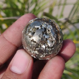 Stone City Druzy Pyrite Mini Sphere Crystal, Healing Stone, Meditation Crystal, Natural Stone (2.11 Oz / 60 Gm / 31MM)