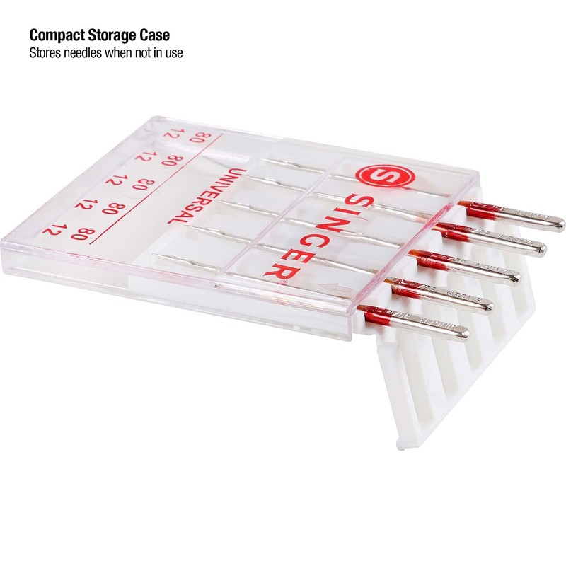 SINGER 04735 Sewing Machine Needles, 5-Pack, 80/12