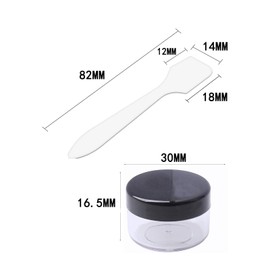 Small Plastic Containers with Lids 4PCS 5ml Wide Mouth Travel Pots for Toiletries Leakproof Sample Jars for Creams, Lotion, Cosmetics, Glitter Nail Art, Transparent(with 2 scrapers）