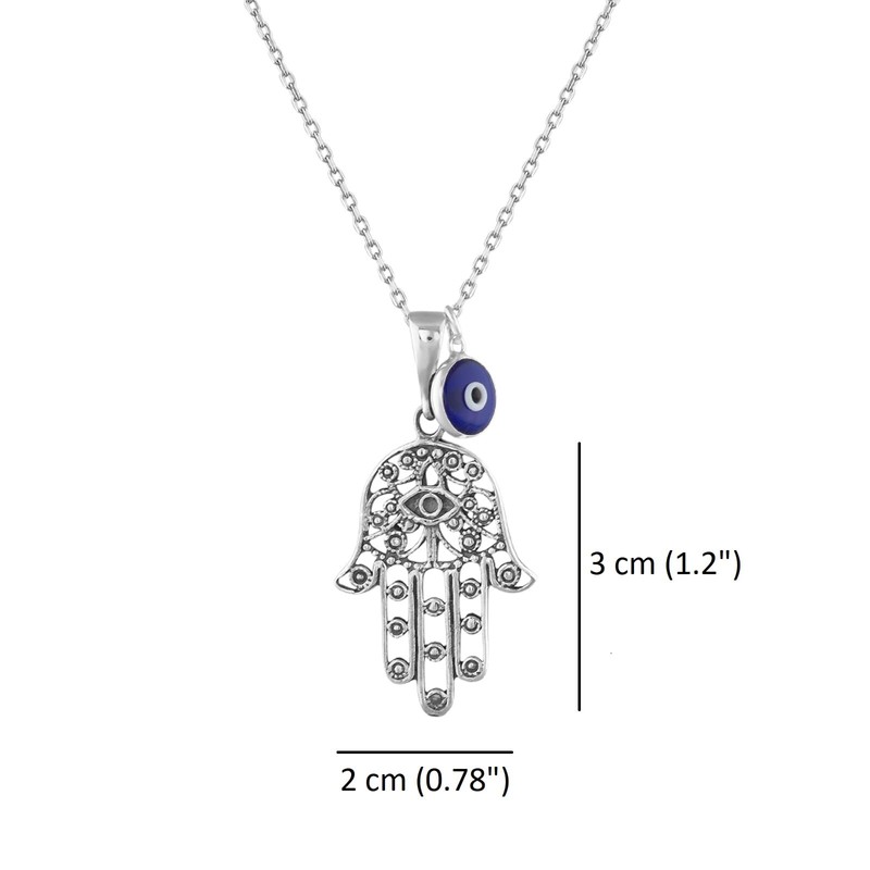 MYSTIC JEWELS By Dalia - Hamsa 925 Sterling Silver 7mm