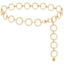 LIMHOO Metal Waist Chain for Women Belly Link Chain Belt for Dresses, Gold 2