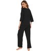 WiWi Womens Bamboo Pajamas 3/4 Sleeve Tops with Full Length