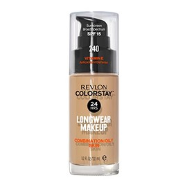 Revlon, Base de Maquillaje Líquida ColorStay para piel mixta a grasa, con FPS 15, Contenido: 1 Envase de 30 Mililitros/1 Fl Oz, Tono 240 Medium Beige