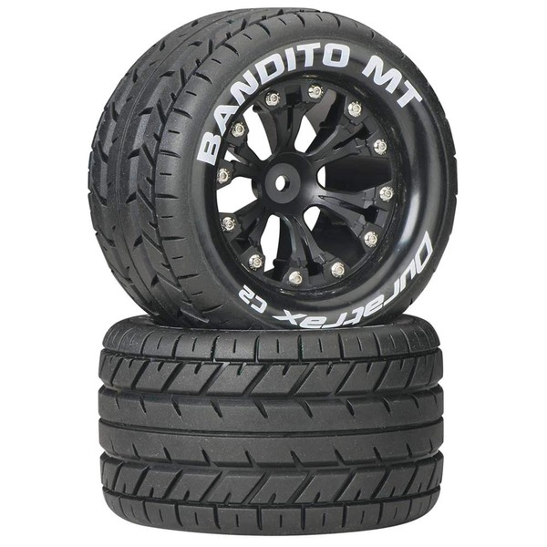 Duratrax Bandito MT 2.8" 2 Wheel Drive Mounted Rear C2 Tires Black 2 DTXC3502