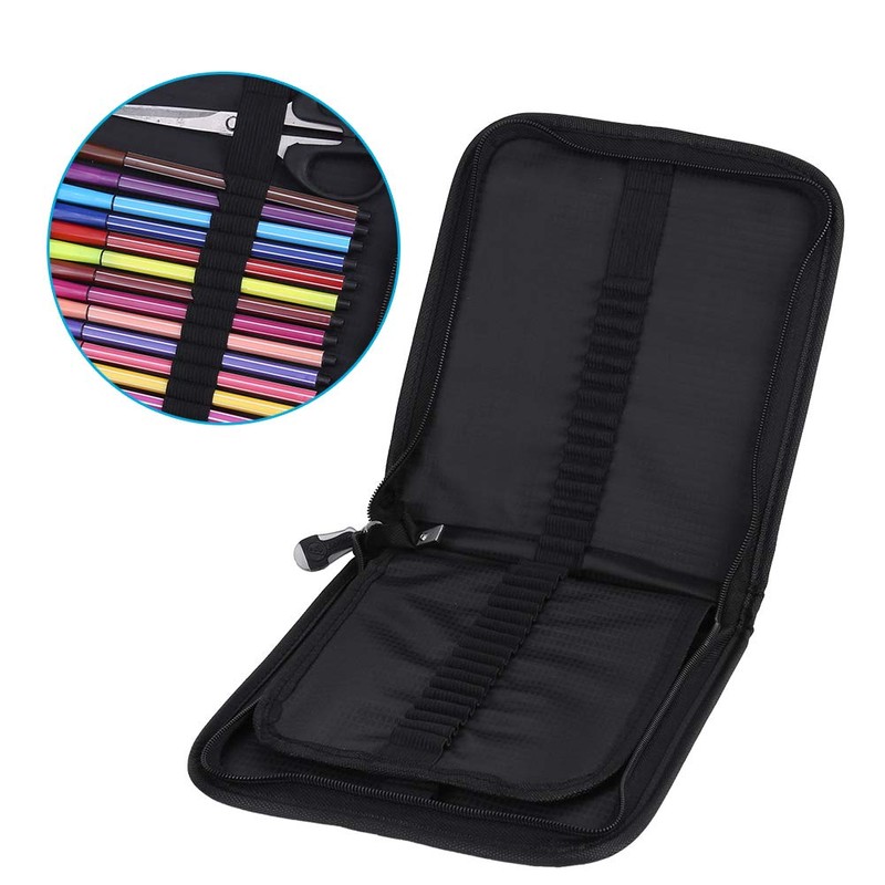 Zerodis Pencil Case, Black Marker Bag for Class Home School