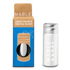 Refillable Dental Floss | Silk Dental Floss | Reusable & Refillable Stainless Steel Container | Comes with 33 Yards of Natural Silk Floss