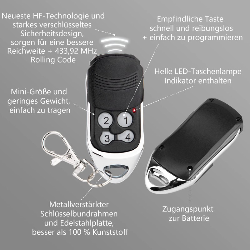Garage Door Opener Remote Compatible with 433.92MHz Normstahl Crawford EA433