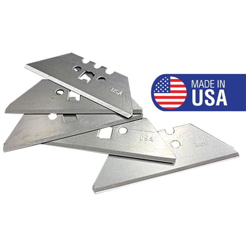 ALLWAY KBS100 3-Notch Safety Knife Blades, Rounded Point, 100 Pack