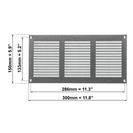 Ventilation Grille/Exhaust Air Grill Bug Screen Weather Guard 12x6 inch / 300x150 mm - Zinc, MR3015ZN