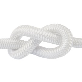 DQ-PP Rubber Cord, 8 mm, 5 m, White, Expander Rope, Rubber Cord, Tension Rope, Tarpaulin Rope, Tensioning Rubber